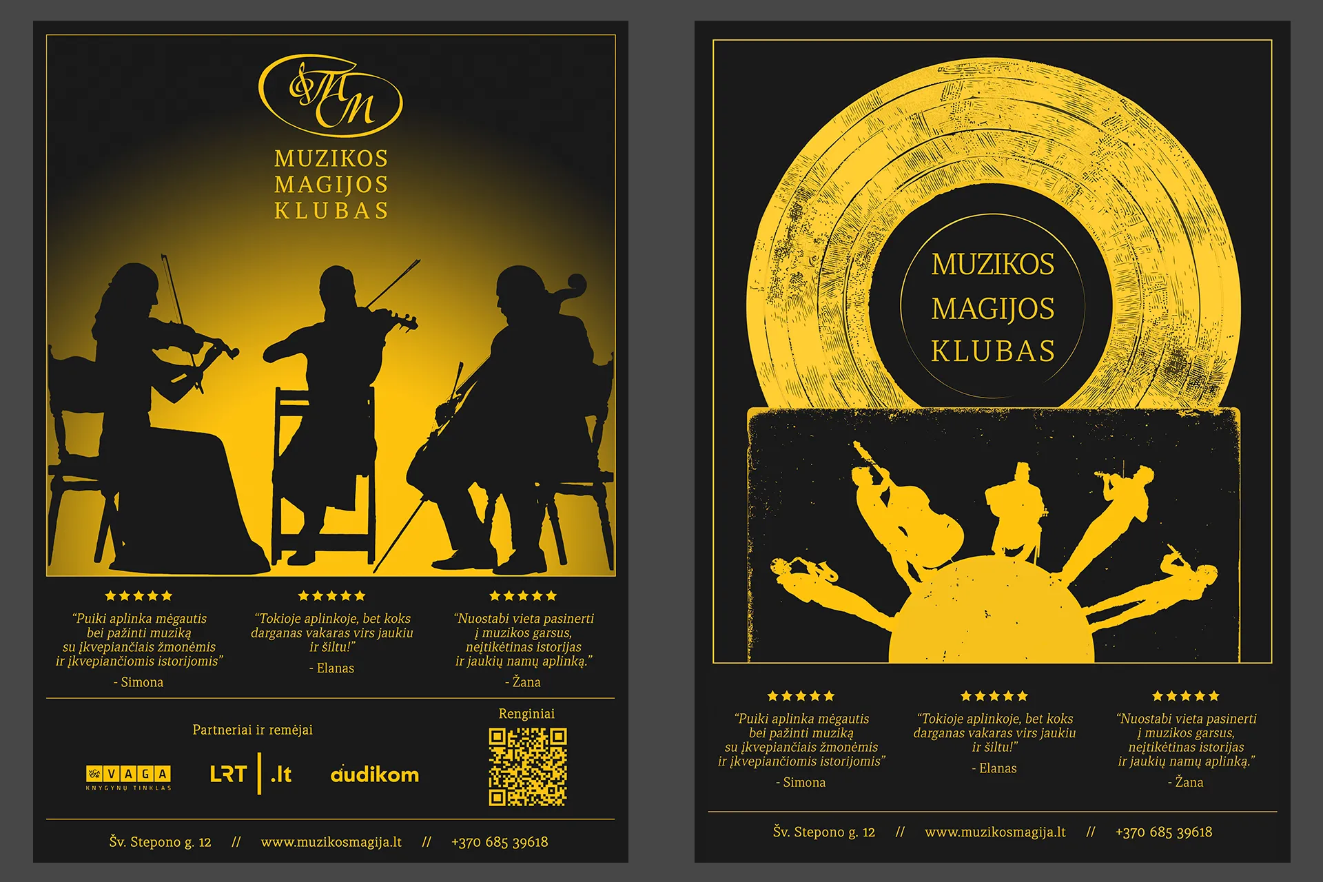 A series of posters for a music venue